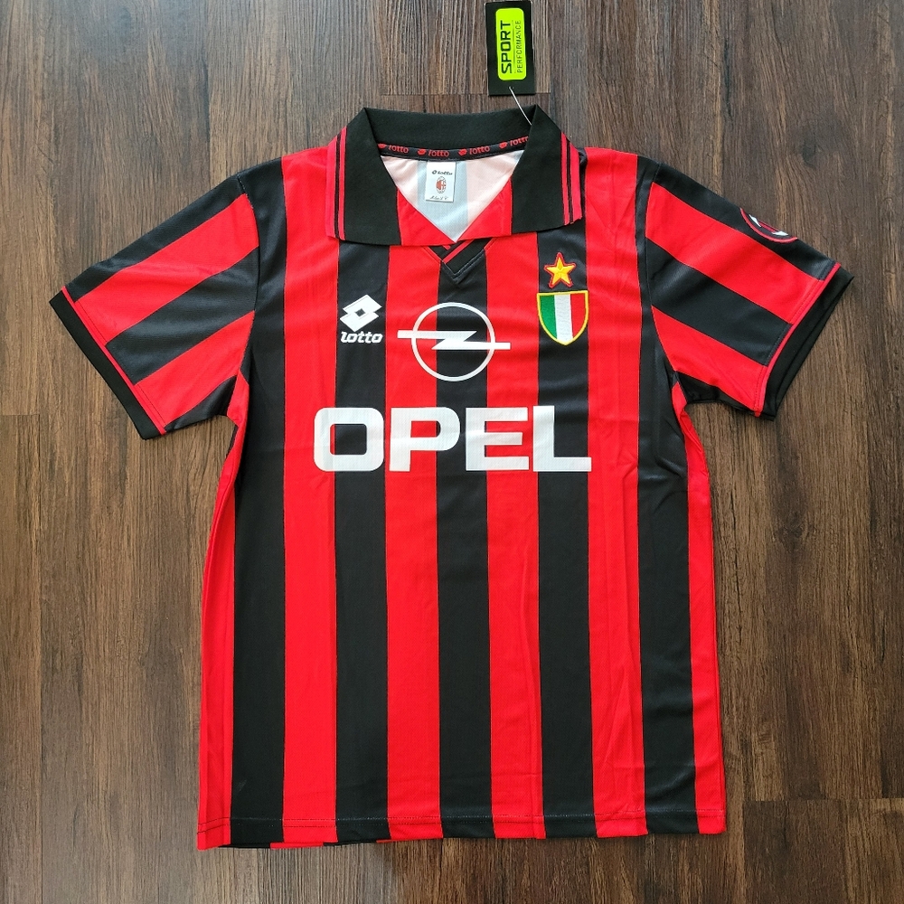Paolo Maldini AC Milan Soccer Team New Men's Retro Vintage Lotto Soccer Jersey